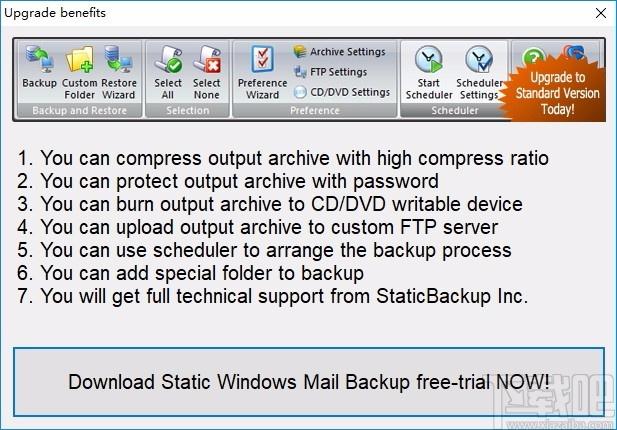 Static Windows Mail Backup下载,邮件备份工具,备份/还原,数据备份
